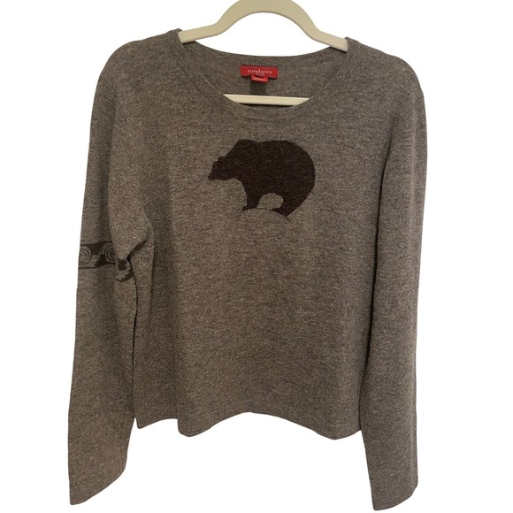 Sundance Sweaters - Sundance Sweater Bear Graphic Long Sleeve 100% Lambswool Size L EUC